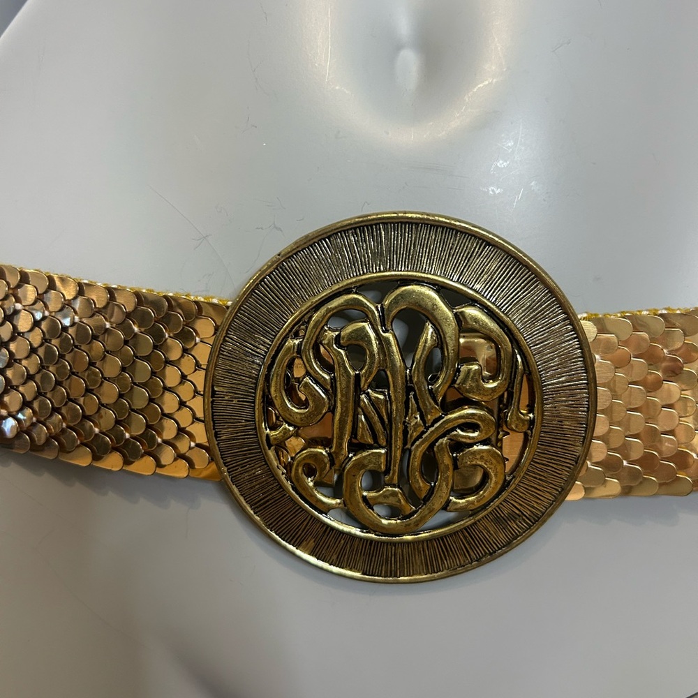 Vintage Gold Sequin Belt with a Bold Buckle❤️S/M - Picture 3 of 9
